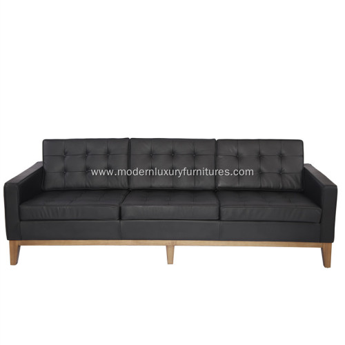 Florence Knoll Leather 3 seat Sofa Replica